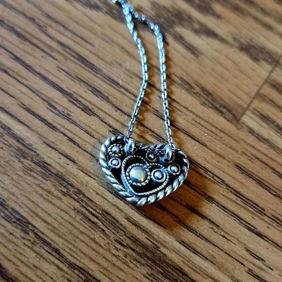 BRIGHTON "Halo Heart" Tanzanite And Swarovski Crystal Heart Necklace - Picture 3 of 10